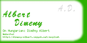 albert dimeny business card